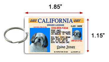 ID Card & Tags three key chain Pet ID Cards 1.85 x 1.15